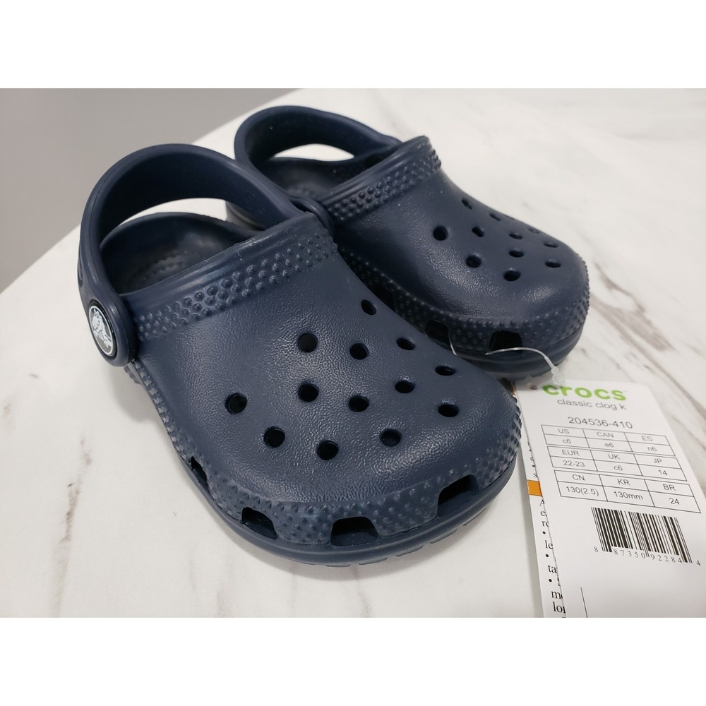 NEW‎ SZ 6 BABY TODDLER NAVY BLUE Crocs Kids' Classic Clog Childrens